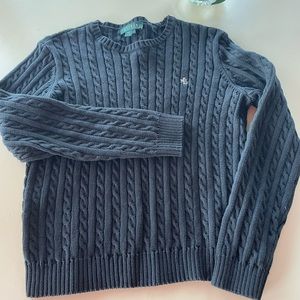 Lauren Ralph Lauren Black cable neck sweater- L